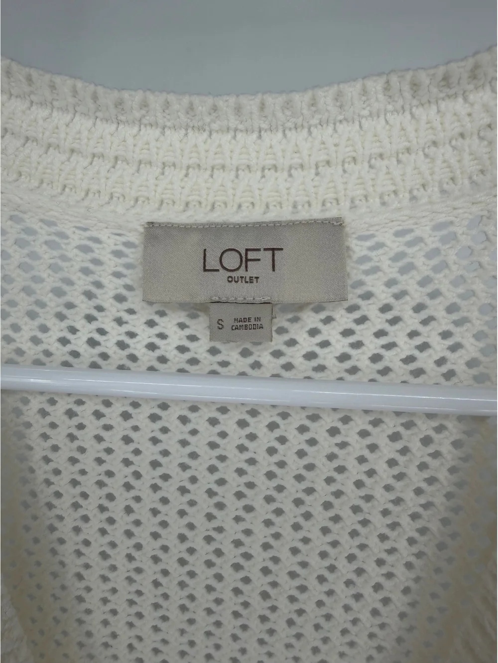 LOFT Outlet Women's Cream Knit Cardigan Sweater Size Small